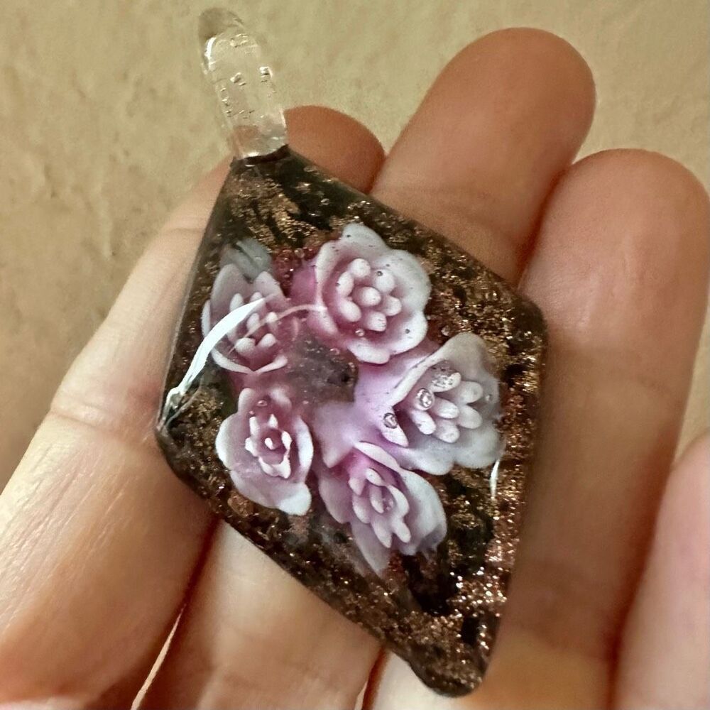 Glass flower pendant